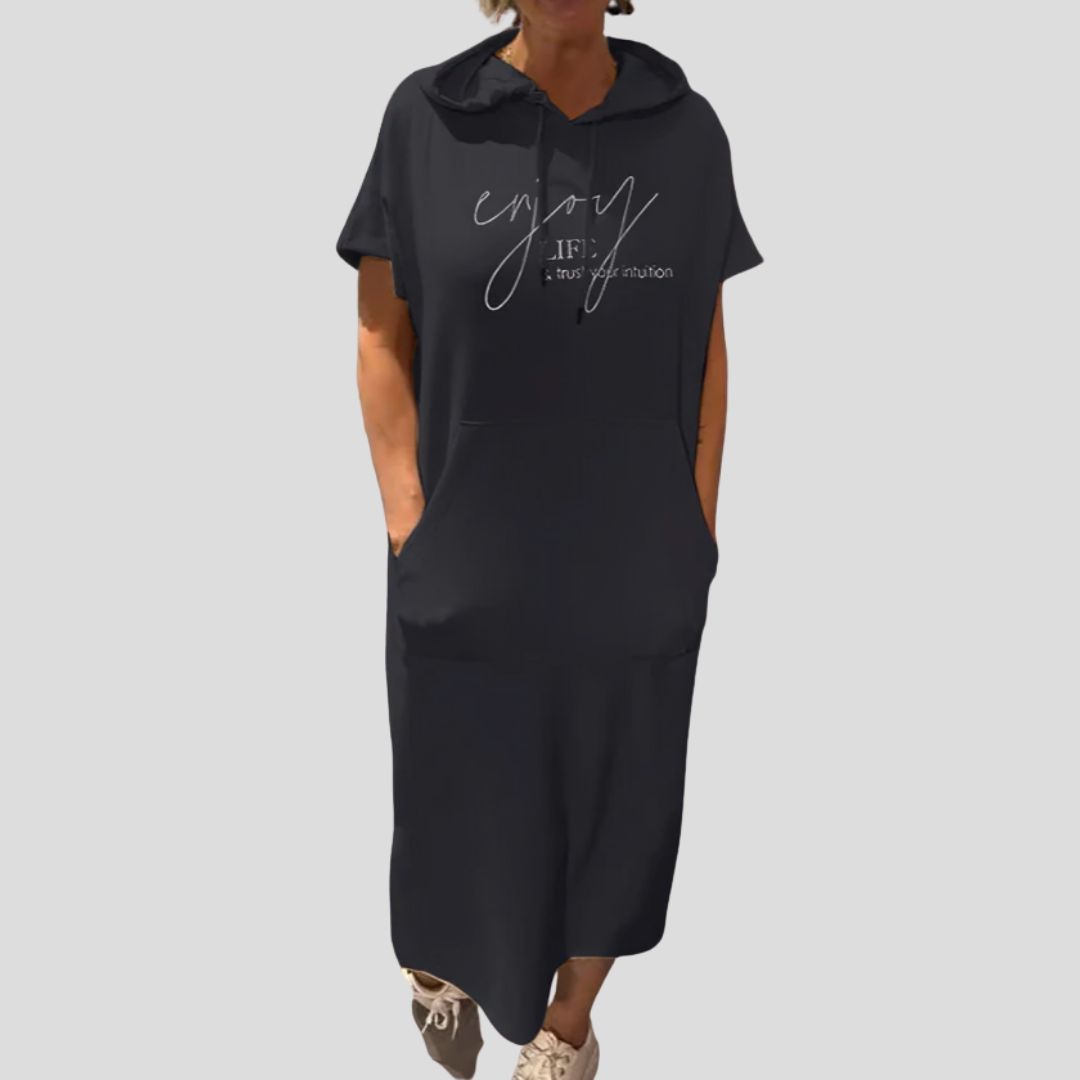 Viva – Pohodlné mikinové šaty s kapucí
