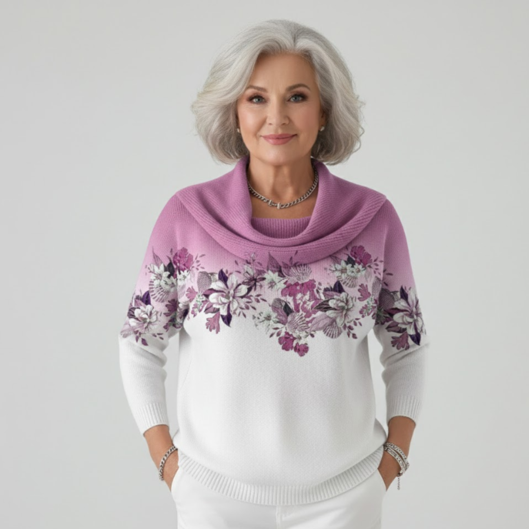 Nalea | Květinový svetr s měkkým výstřihem