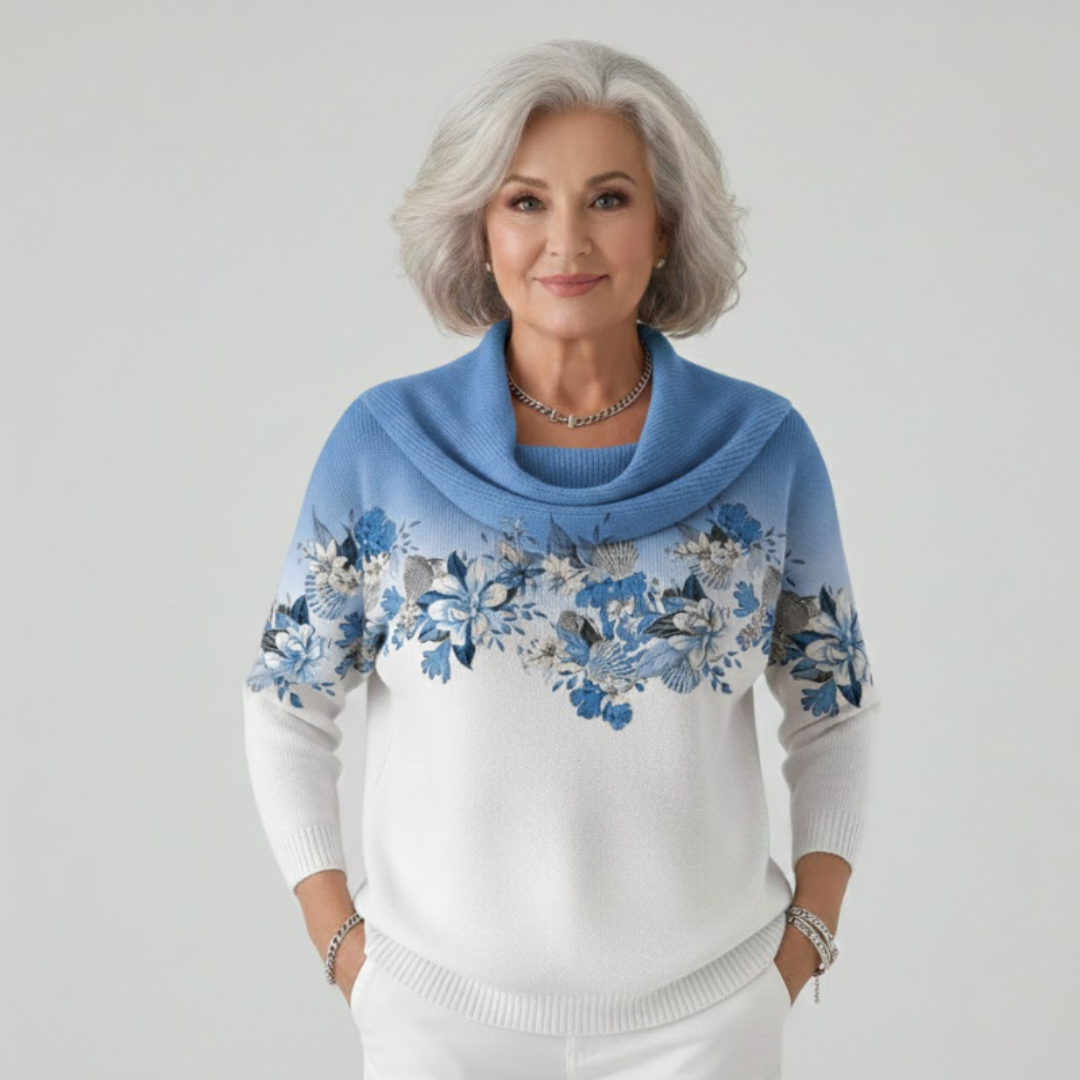 Nalea | Květinový svetr s měkkým výstřihem