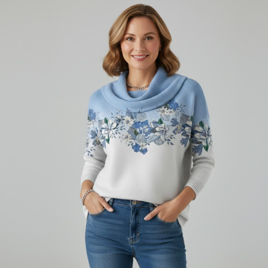 Nalea | Květinový svetr s měkkým výstřihem