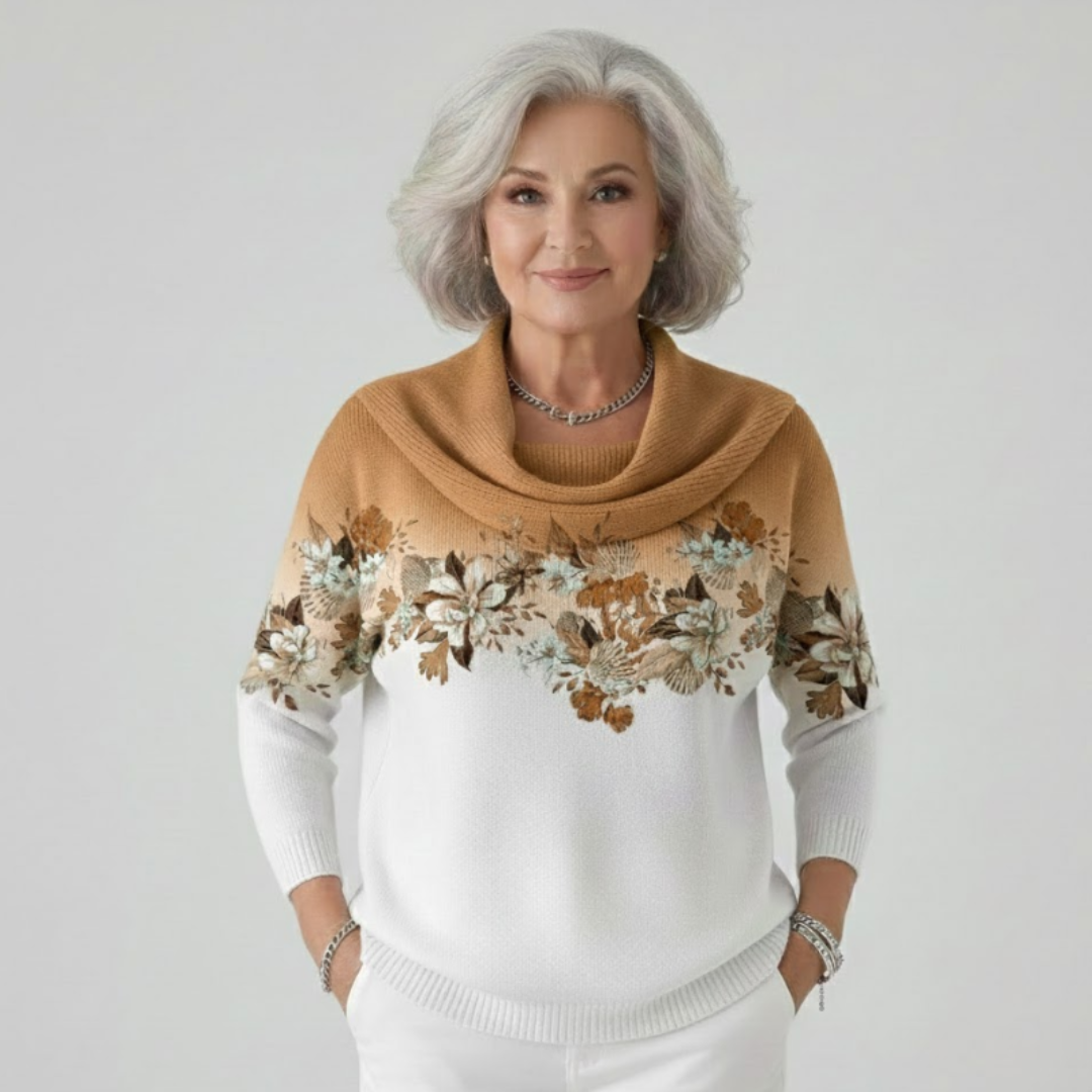 Nalea | Květinový svetr s měkkým výstřihem