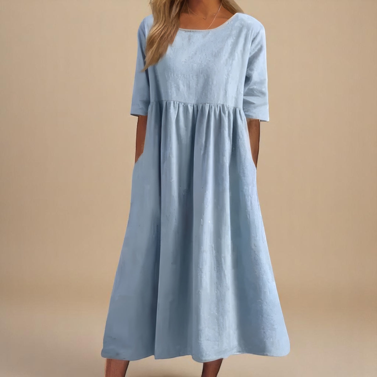 Serena – Minimalistická maxi šaty s volným střihem