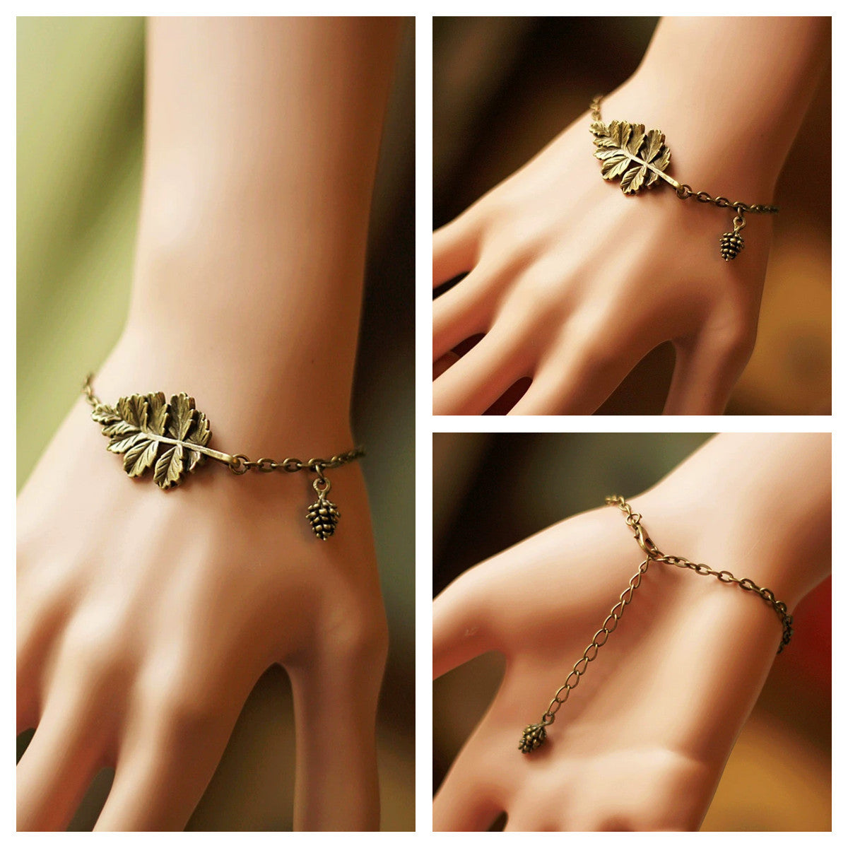 Vánoční ručně vyrobený náramek s perlovou sněhovou vločkou