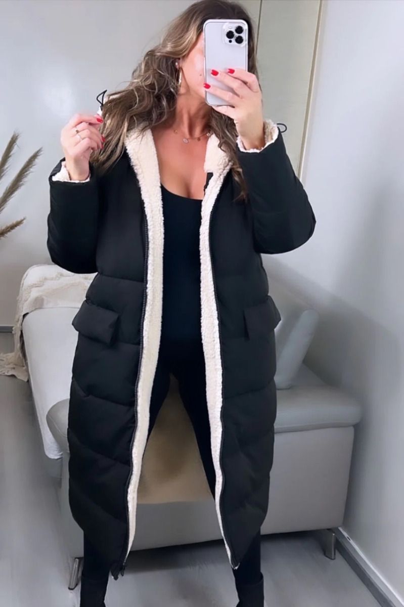 Vera – Dlouhá oboustranná prošívaná zimní bunda pro ženy